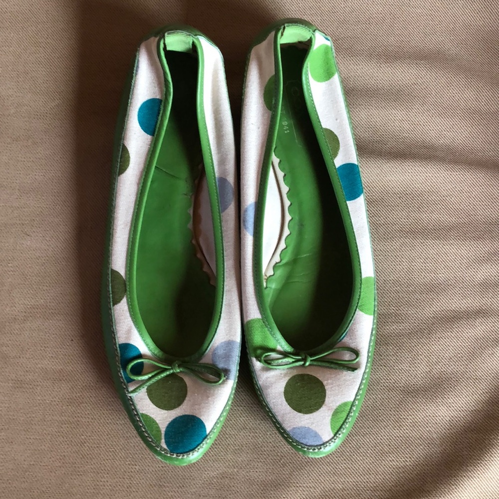 Polka dot Coach flats size 9B